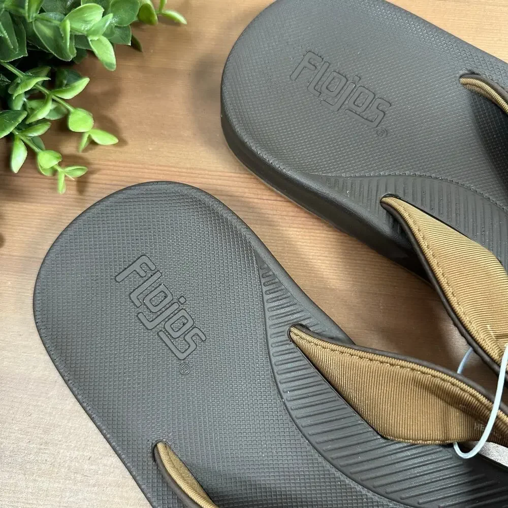 Flojos Men's Brown Flip Flop Sandals Size 9